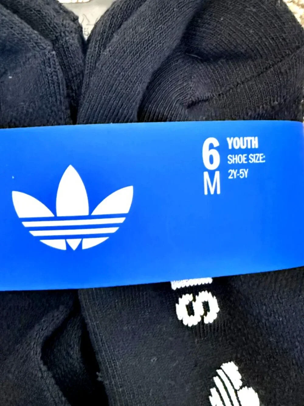 Adidas Originals Youth Cushioned Low-Cut No-Show Socks 6-Pack Black NWT